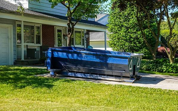 residential dumpsters can be placed on a driveway or lawn, but precautions ought to be required to avoid damage to the property